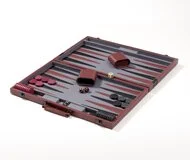 Burgundy Backgammon Set with Black Stripe by Zontik Games