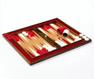 Cork Tabletop Backgammon Set in Red by Crisloid