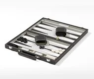 Gray Backgammon Set in Leatherette by Zontik Games