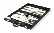 Luxury Backgammon Set in Black Leatherette (4)