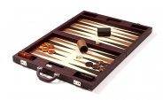 Luxury Backgammon Set in Brown Leatherette (4)