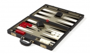 Attache Backgammon Set with Gray Velour Field (4)