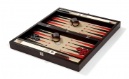 Wood Backgammon Set in Wenge w/ Leather Field (3)