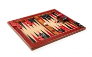 Cork Tabletop Backgammon Set in Black and Red