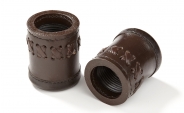 Backgammon Dice Cups in Brown w/ Exterior Stitching
