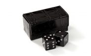 Swarovski Crystal Dice Set in Black Alligator Case